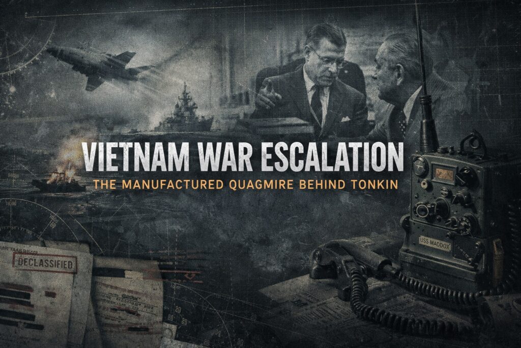 Vietnam War escalation and Gulf of Tonkin — command post maps, naval incident records, and escalation planning