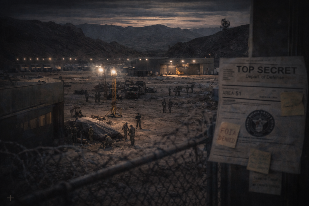 Area 51 Recovery Operation At Dusk