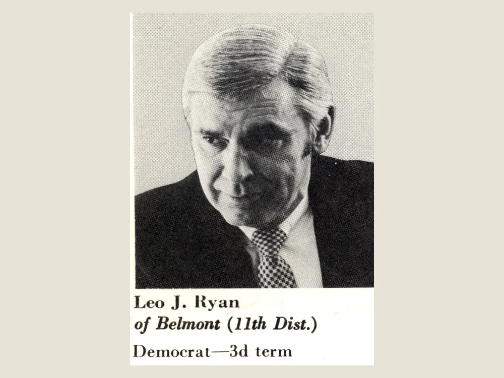 Official 1977 congressional portrait of Representative Leo J. Ryan.